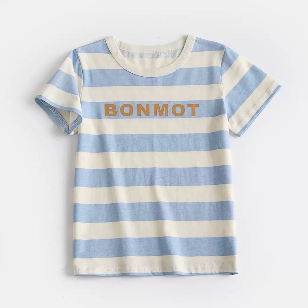 Bonmot Kids Blue Striped T-Shirt